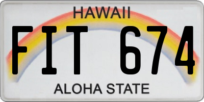 HI license plate FIT674
