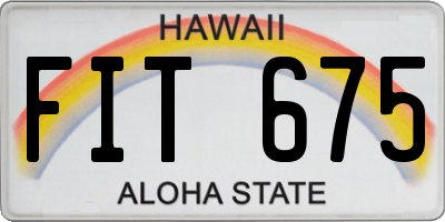 HI license plate FIT675