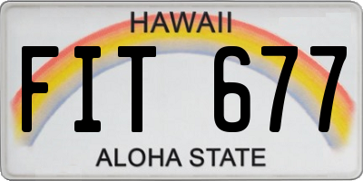 HI license plate FIT677