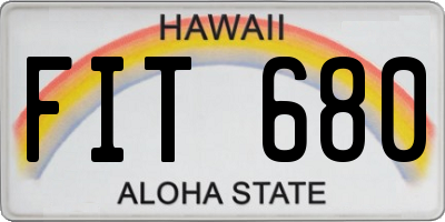 HI license plate FIT680