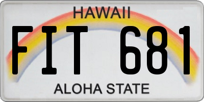 HI license plate FIT681