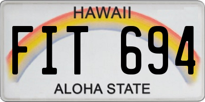 HI license plate FIT694