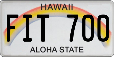 HI license plate FIT700