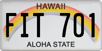 HI license plate FIT701