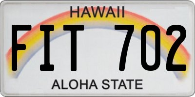 HI license plate FIT702