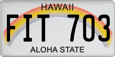 HI license plate FIT703