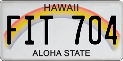 HI license plate FIT704