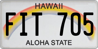 HI license plate FIT705