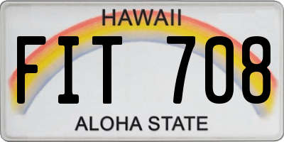 HI license plate FIT708
