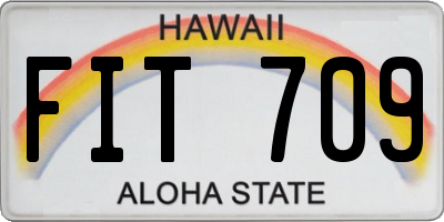 HI license plate FIT709
