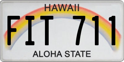 HI license plate FIT711