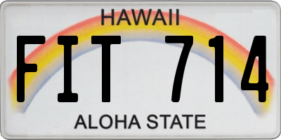HI license plate FIT714