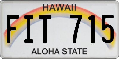 HI license plate FIT715