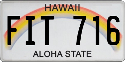 HI license plate FIT716