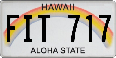 HI license plate FIT717