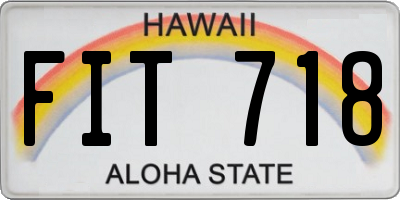 HI license plate FIT718