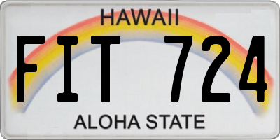 HI license plate FIT724