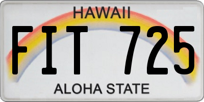 HI license plate FIT725