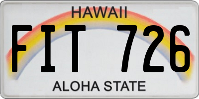 HI license plate FIT726
