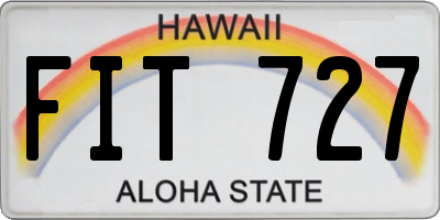 HI license plate FIT727