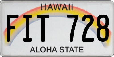 HI license plate FIT728