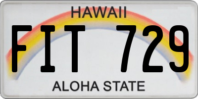 HI license plate FIT729