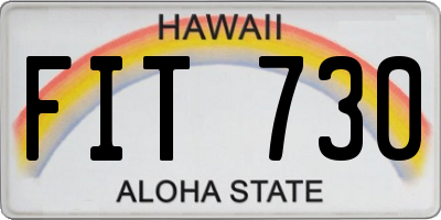 HI license plate FIT730