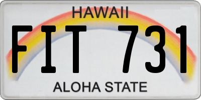 HI license plate FIT731