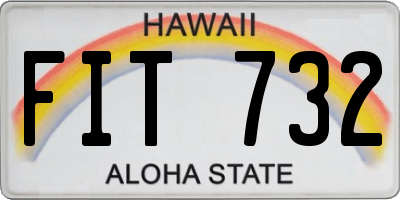 HI license plate FIT732