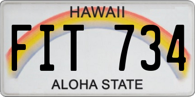HI license plate FIT734