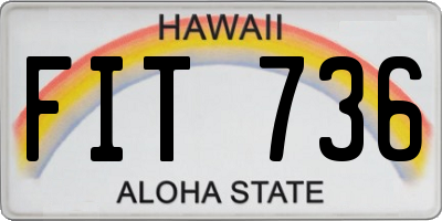 HI license plate FIT736