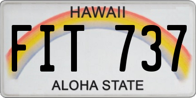 HI license plate FIT737