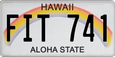 HI license plate FIT741
