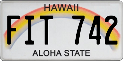 HI license plate FIT742