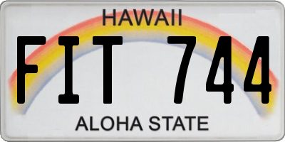 HI license plate FIT744