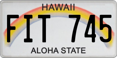 HI license plate FIT745