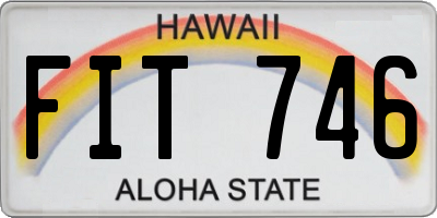HI license plate FIT746