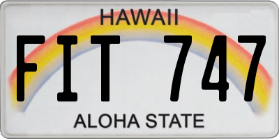 HI license plate FIT747