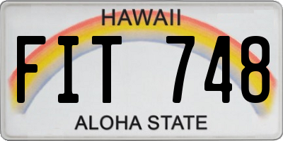 HI license plate FIT748