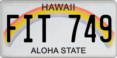HI license plate FIT749