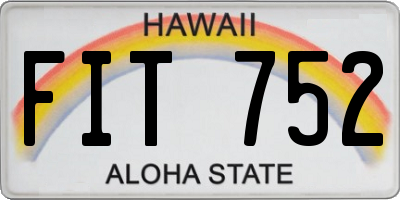 HI license plate FIT752