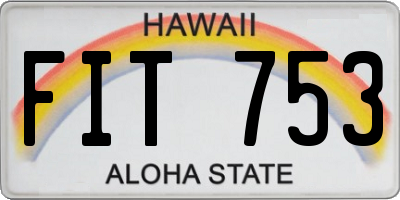 HI license plate FIT753