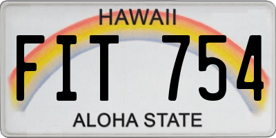 HI license plate FIT754