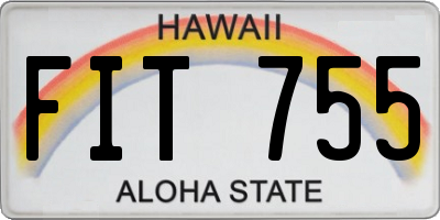 HI license plate FIT755