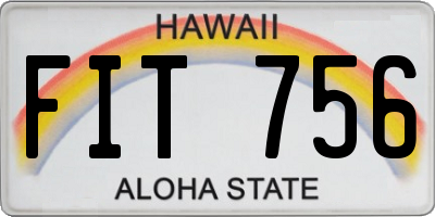 HI license plate FIT756
