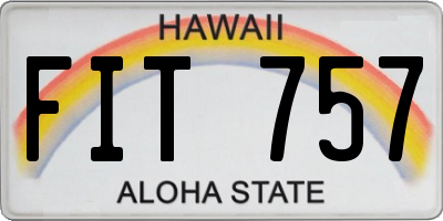 HI license plate FIT757