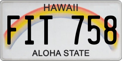 HI license plate FIT758