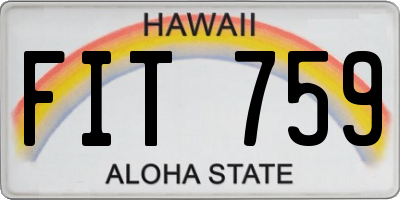 HI license plate FIT759
