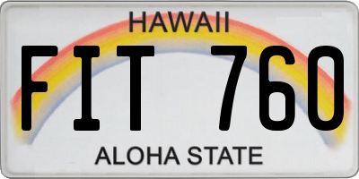 HI license plate FIT760