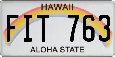 HI license plate FIT763